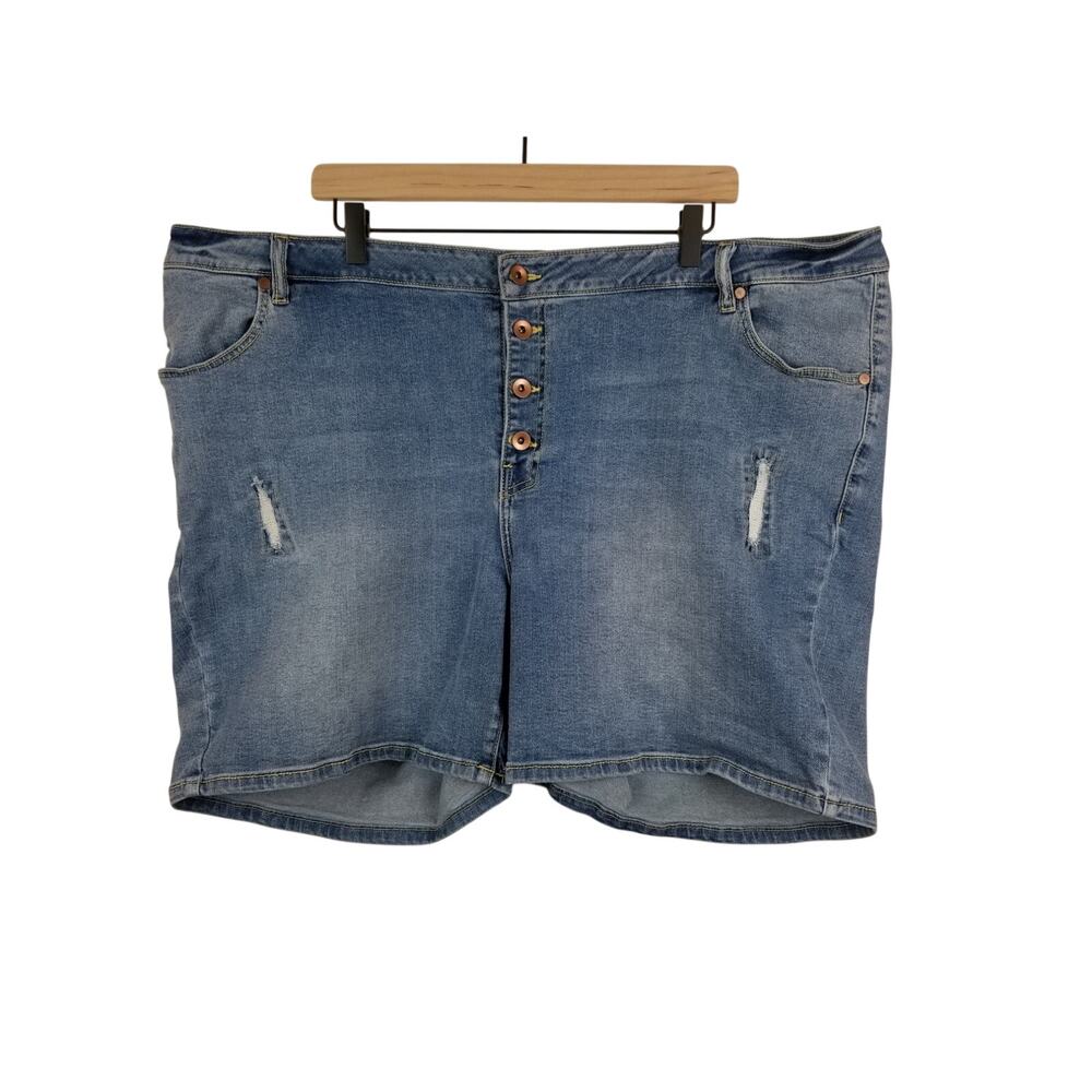 Ellos plus 28 Women's Distressed Denim Shorts